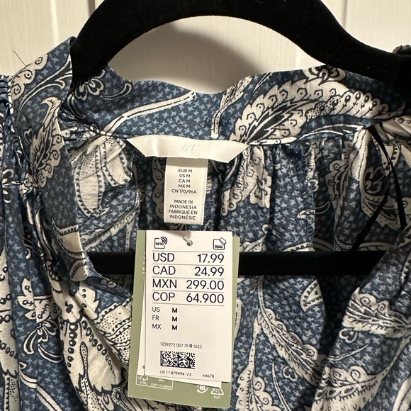 NWT H&M Balloon Sleeve Blouse - M - Picture 6 of 7
